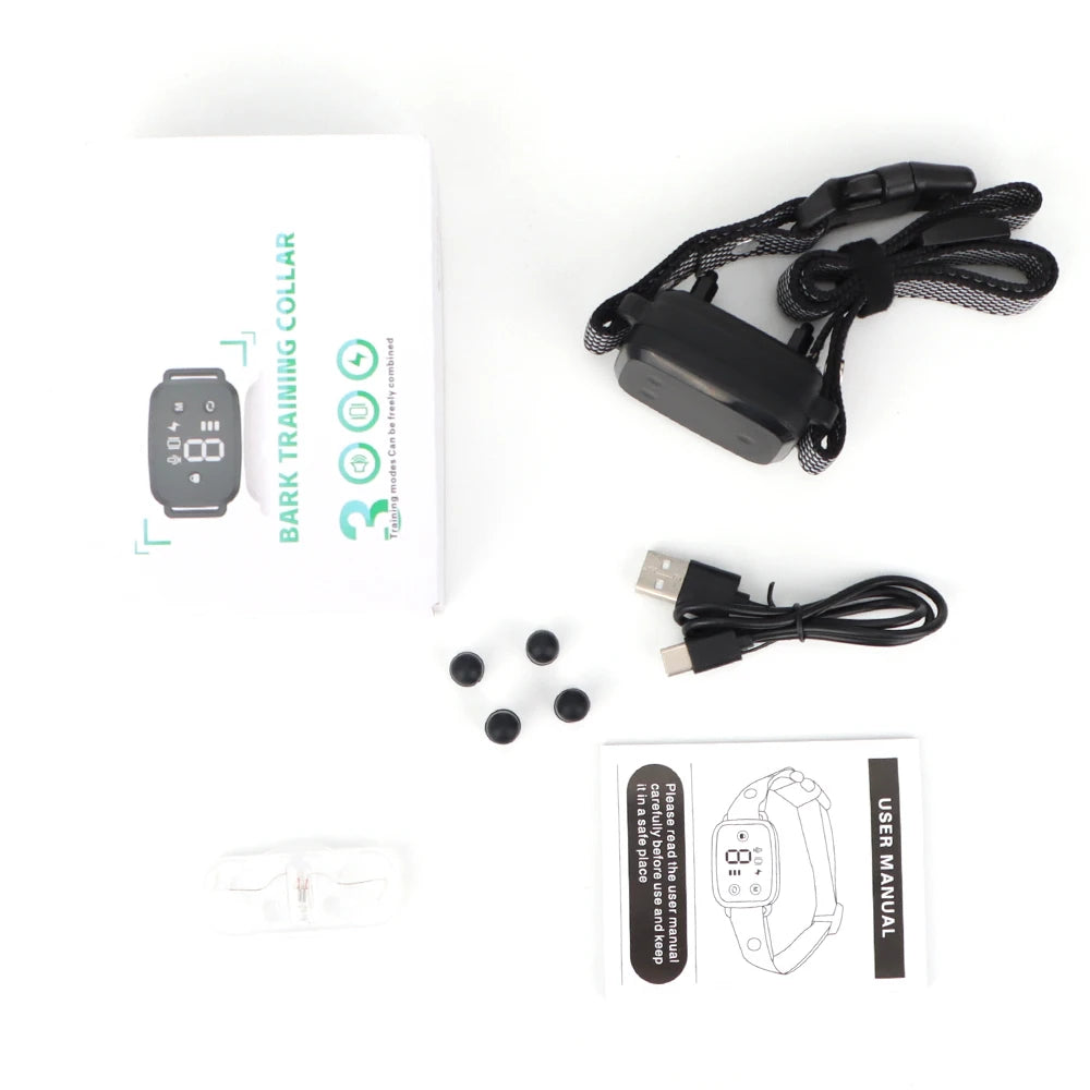 Smart Automatic Anti-Bark Dog Collar – HD Display, IP67 Waterproof, Rechargeable Bark Stopper