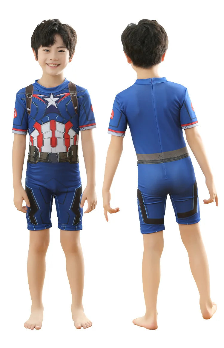 Kids Spiderman Swimsuit Boys Surfing Swimwear Cosplay Beach Bodysuit