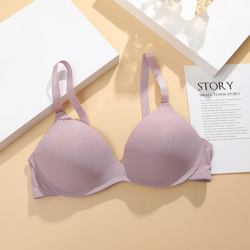 FINETOO Women’s Seamless Push Up Bra Wireless Breathable Thin Gathered Underwear