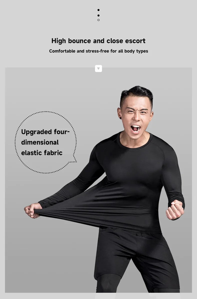 Men's Winter Fitness Set | Warm Compression Sports Underwear – Quick-Dry Running & Training Gear