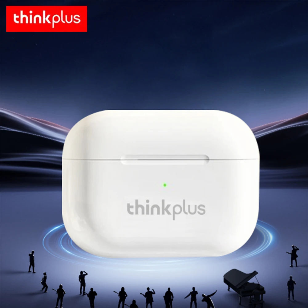 سماعات بلوتوث أصلية من Thinkplus - سماعات أذن لاسلكية مزودة بميكروفون، ونظام ستيريو هاي فاي، وتحكم باللمس