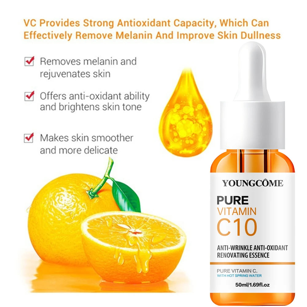 Vitamin C Facial Essence – Brightening Serum with Hyaluronic Acid for Moisturizing, Fine Line Repair & Dull Skin Care