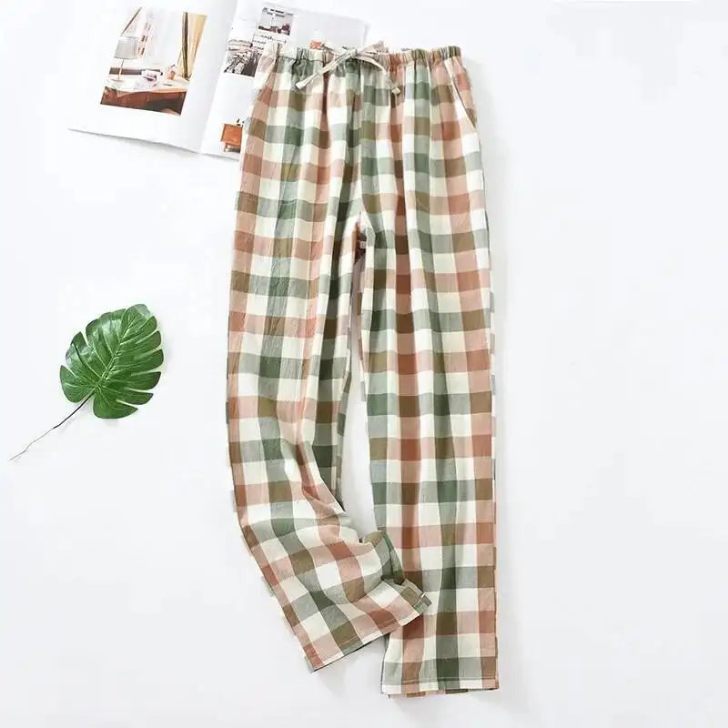 Four Seasons Women's Cotton Sleep Pants | Thin Woven Long Trousers with Side Pockets | Casual Home Pajamas