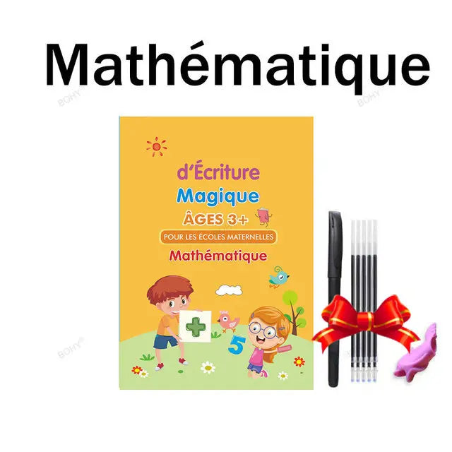 Spanish–English–French Montessori 3D Reusable Copybook – SANK Magic Calligraphy & Handwriting Practice Notebook