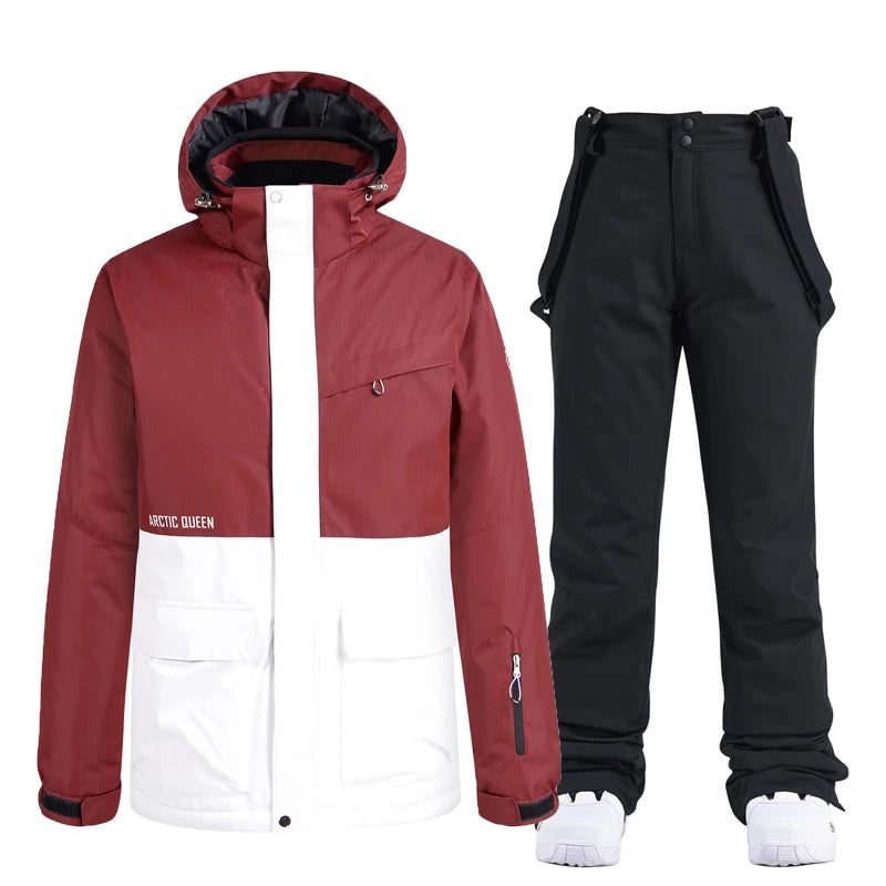 Men & Women Snow Suit Set – Warm -30°C Ski Jacket and Pants, Fashion Winter Snowboarding Clothing, Unisex