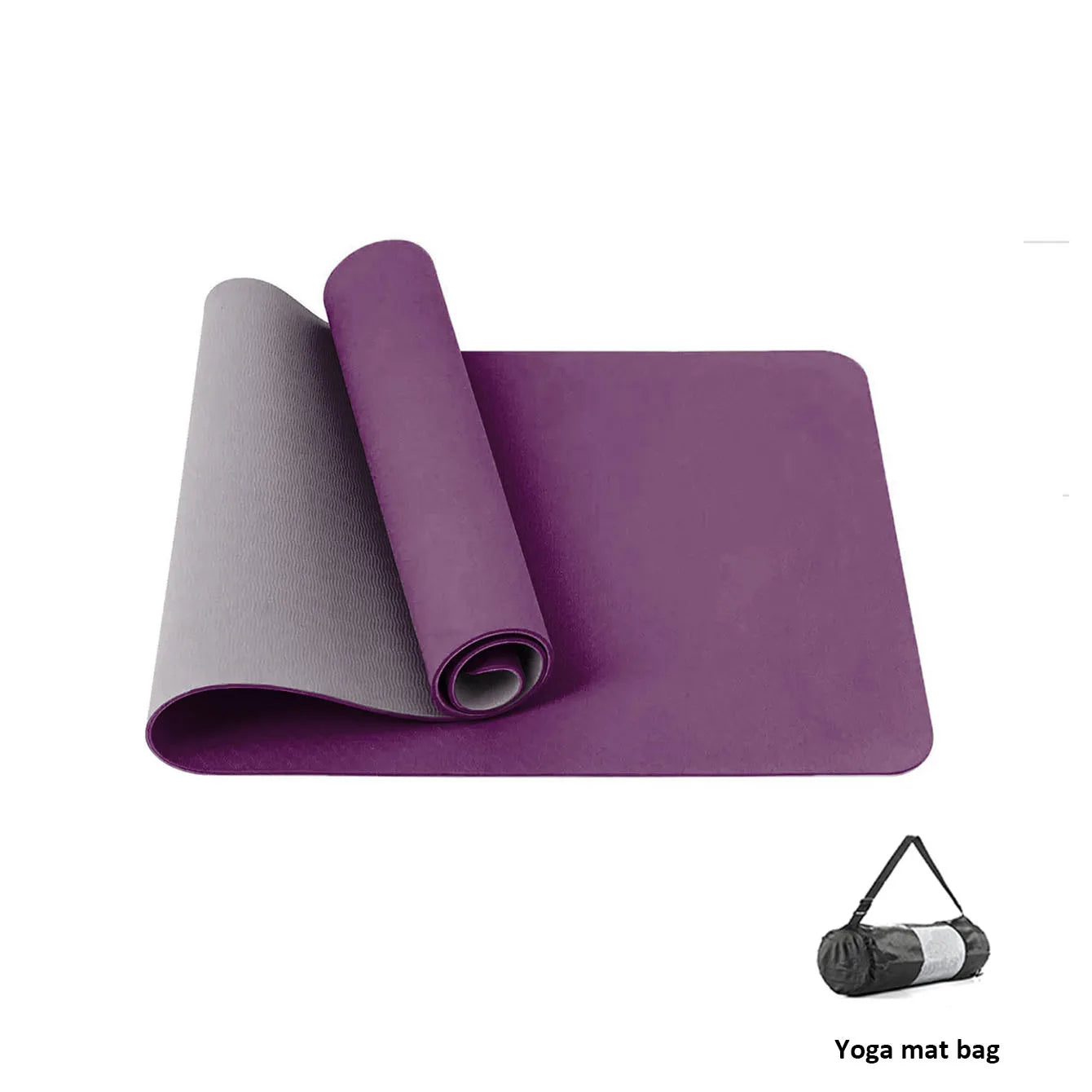Yoga Mat | Double-Sided Non-Slip TPE Exercise Mat with Strap – Eco-Friendly for Yoga & Pilates