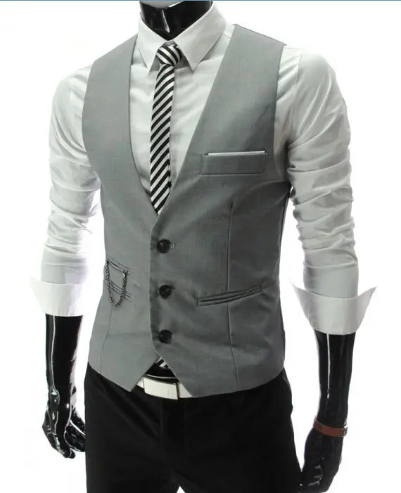 Men's Slim Fit Suit Vest – 2023 Formal Business & Casual Waistcoat