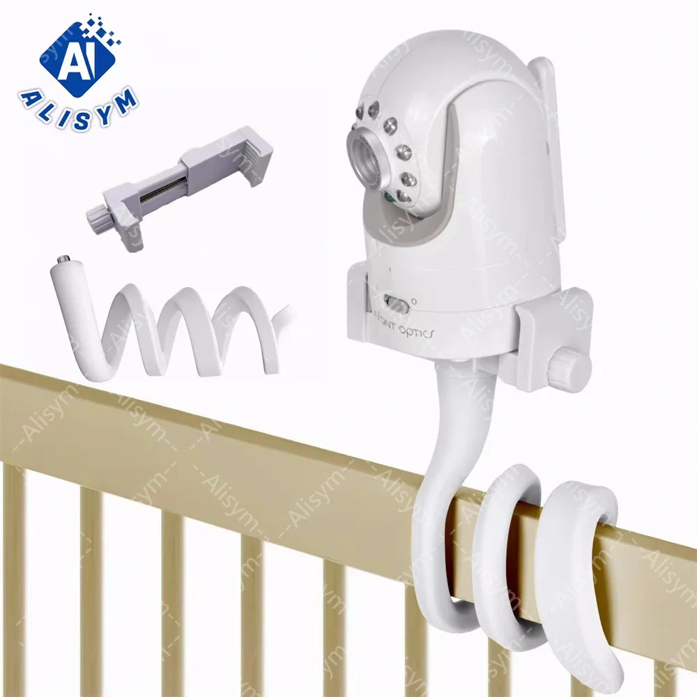 Universal Baby Monitor Bed Bracket – Flexible Camera Holder with Adjustable Long Arm, 1/4 Screw Mount & Multi function Clip
