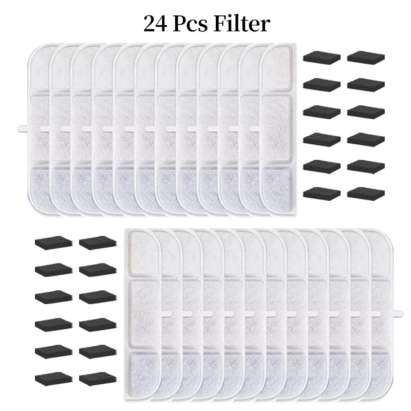 Multi-Pack Pet Water Fountain Filters – Replacement Filters for Cat & Dog Water Dispensers (6/12/16/20/24 pcs)
