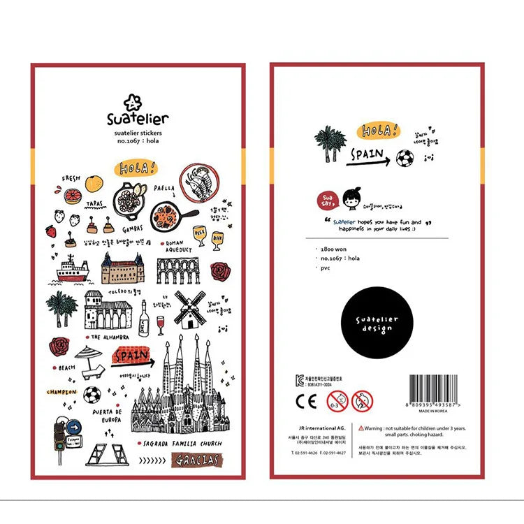 ملصقات يومية كورية كاواي من سواتيلييه - مجموعة ديكورات مكتبية أصلية للقصاصات اليدوية والمجلات