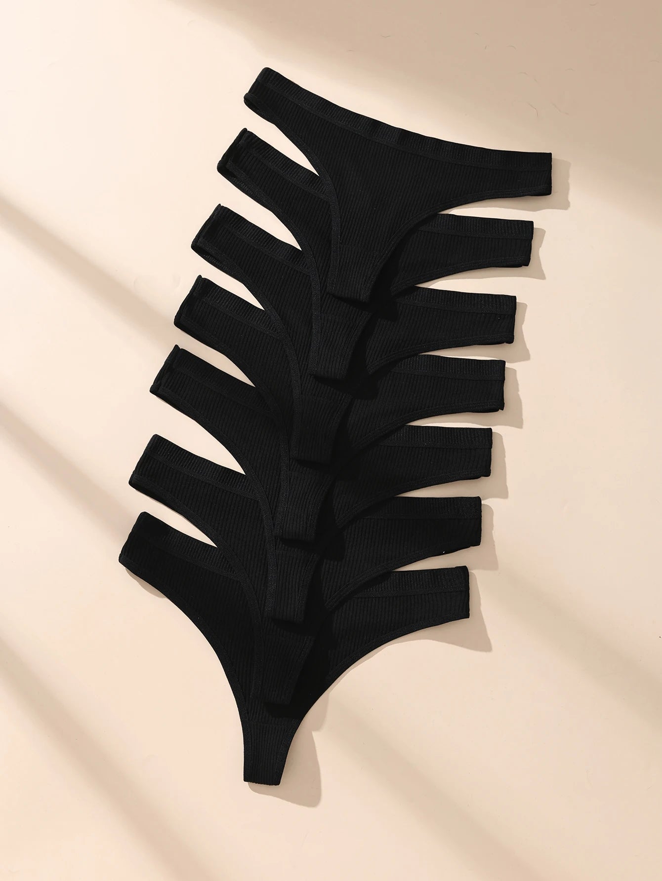 7Pcs Women Cotton Thongs Panties – Striped, Sexy, Soft G-Strings, Plus Size Lingerie