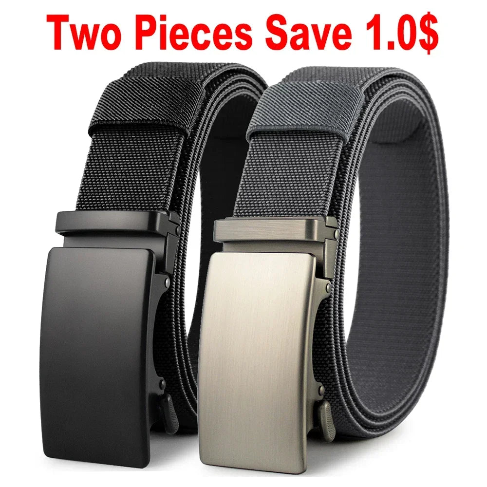 Men’s Golf Sports Elastic Belt – Tactical Nylon Automatic Buckle Belt