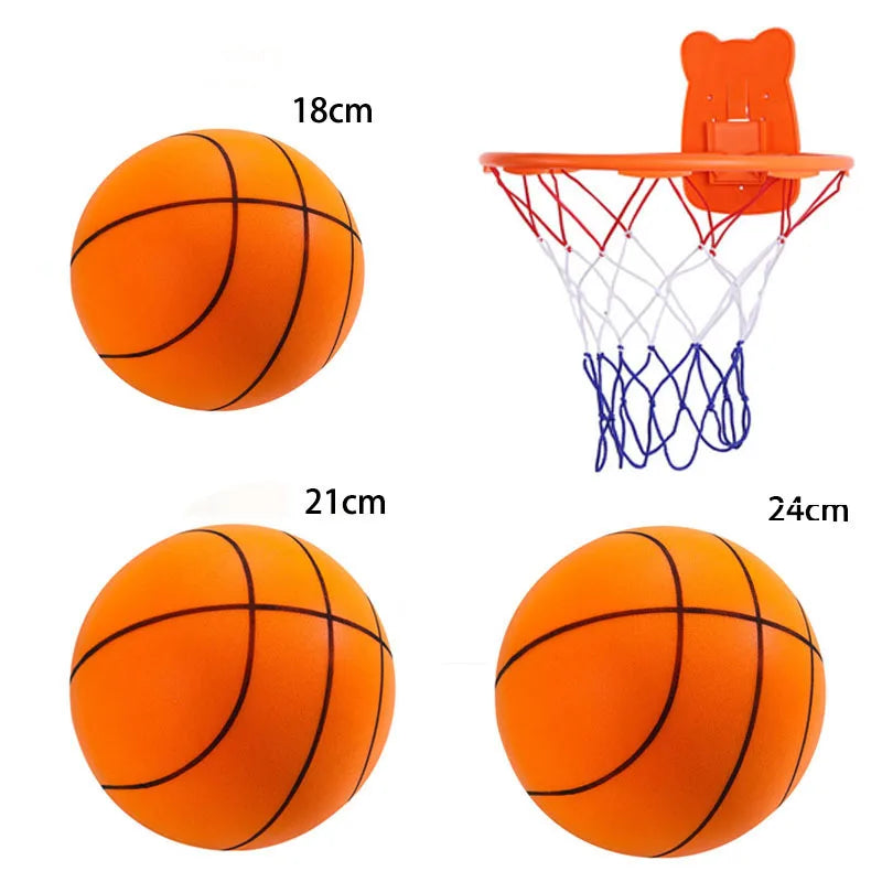 Silent Indoor Basketball Toy – No Noise Soft PU Foam Ball for Kids | Quiet Bouncing & Squeezable Play Ball for Boys & Girls