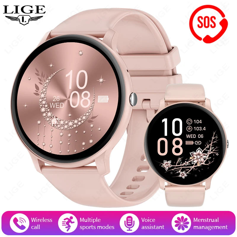 LIGE Bluetooth Call Smart Watch for Women & Men – Sports Fitness, Heart Rate Health Monitor, Android & iOS