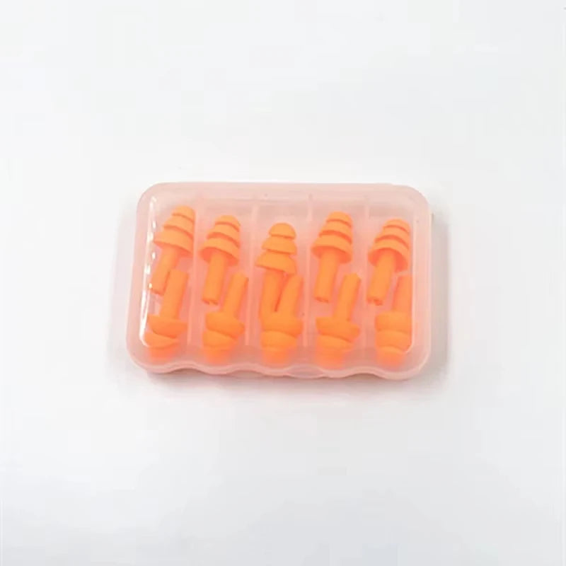 سدادات أذن ناعمة من السيليكون • مقاومة للماء • للبالغين والأطفال • للسباحة والغوص • 5 أزواج في كل علبة