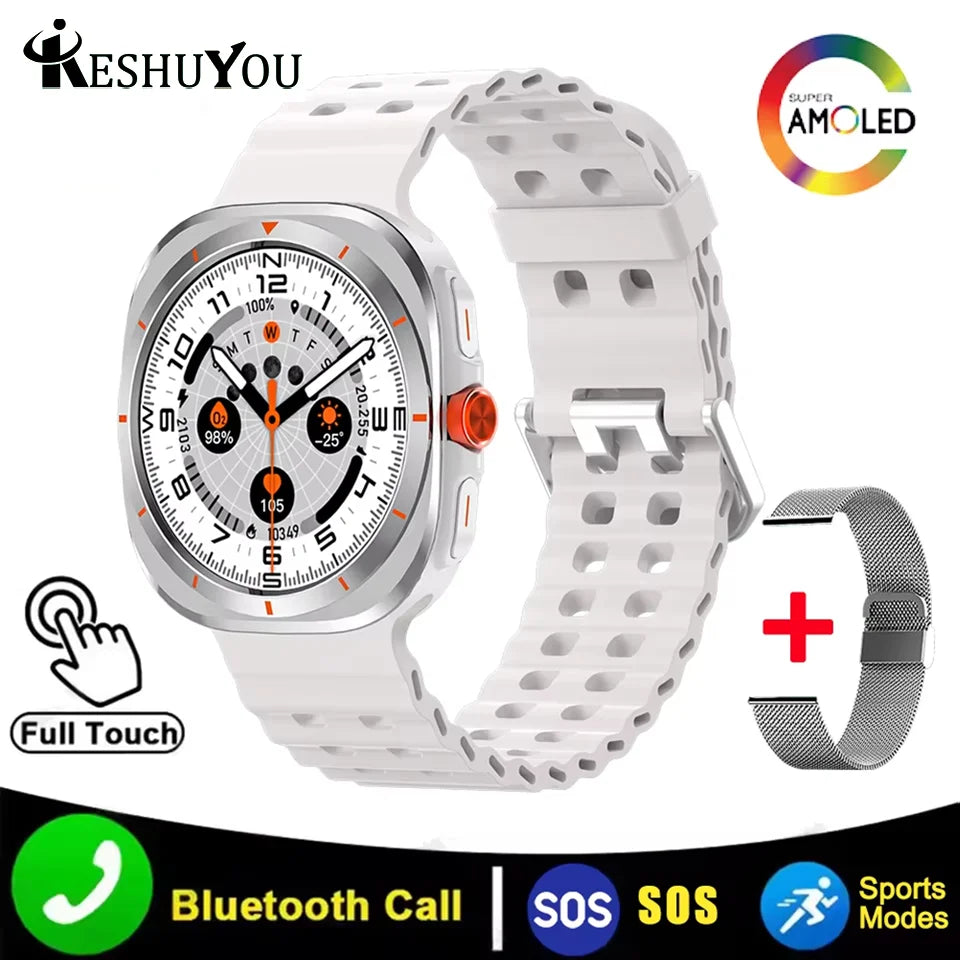KESHUYOU Watch 7 Ultra Smart Watch – 1.52” AMOLED, Bluetooth Call, Voice Assistant, Heart Rate Monitor for Men & Women
