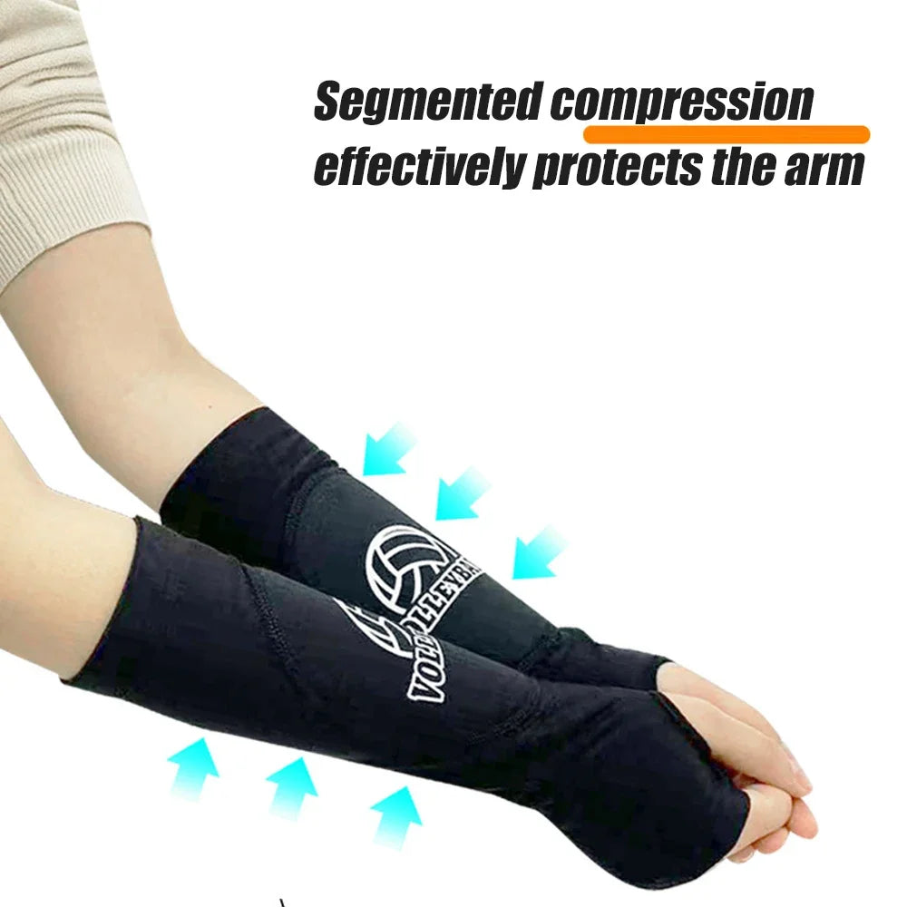 Volleyball Arm Sleeves | Padded Forearm Sleeves with Thumb Hole – Protective Gear for Kids & Adults