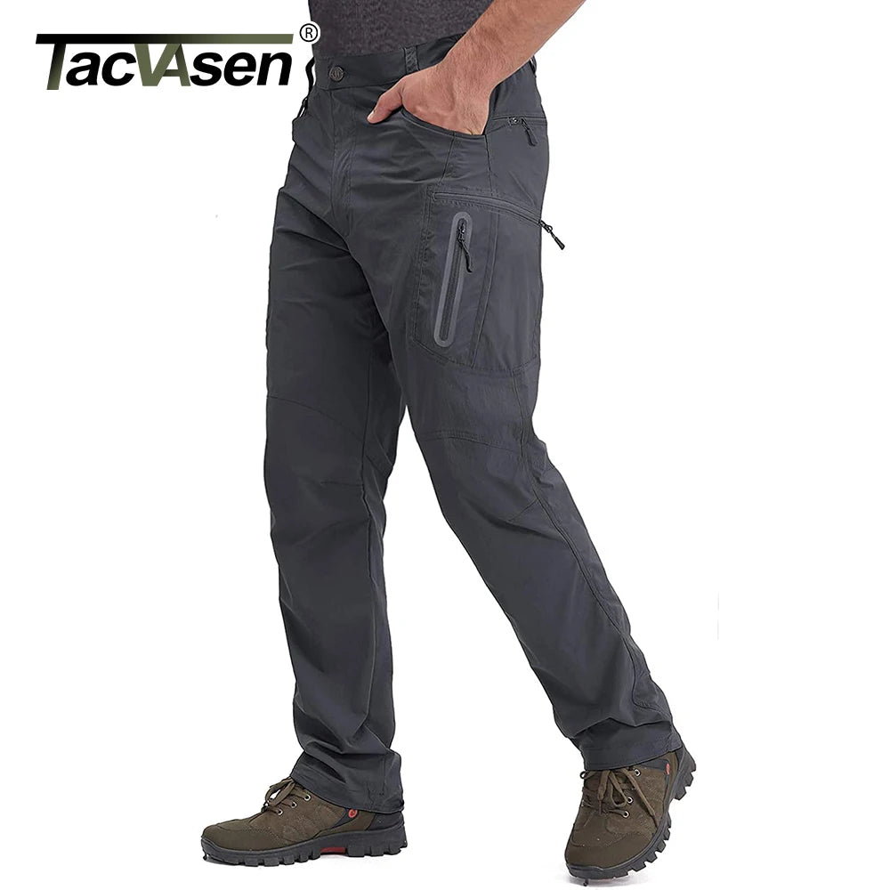 TACVASEN Lightweight Quick-Dry Cargo Pants – Men’s Summer Outdoor Hiking & Fishing Trousers