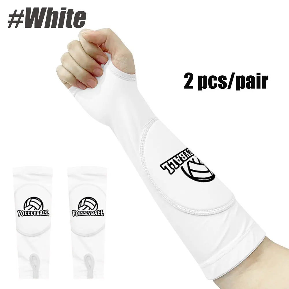 Volleyball Padded Arm Sleeves | Forearm & Wrist Support with Protection Pads – 1 Pair for Girls, Boys & Adults