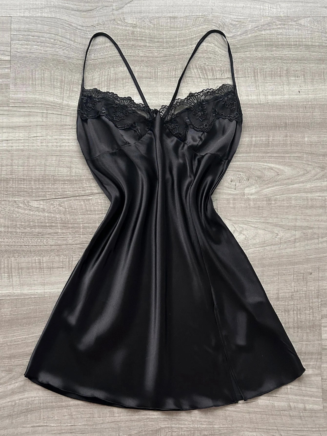 Women's Satin Nightdress | V-Neck with Lace Slit Design | Comfortable Elegant Sleepwear Pajamas