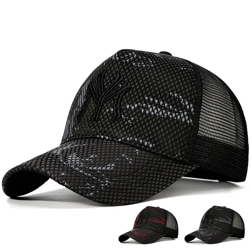 قبعة بيسبول صيفية مطرزة بأحرف للرجال - قبعة واقية من الشمس متعددة الاستخدامات للرياضة والتنس والسفر