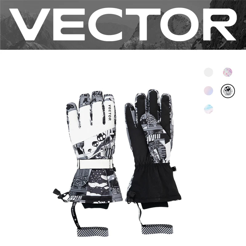 Extra Thick 2-in-1 Ski Mittens – Waterproof Windproof Winter Gloves for Men & Women, Warm Snowboard Sports with Faux Leather Palm