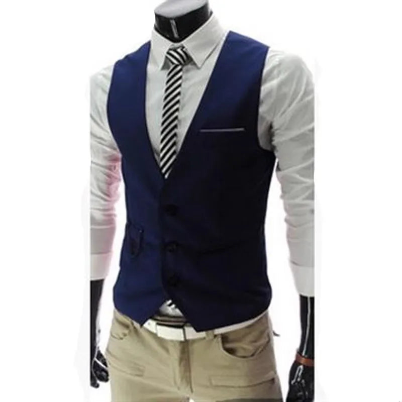 Men's Slim Fit Suit Vest – 2023 Formal Business & Casual Waistcoat