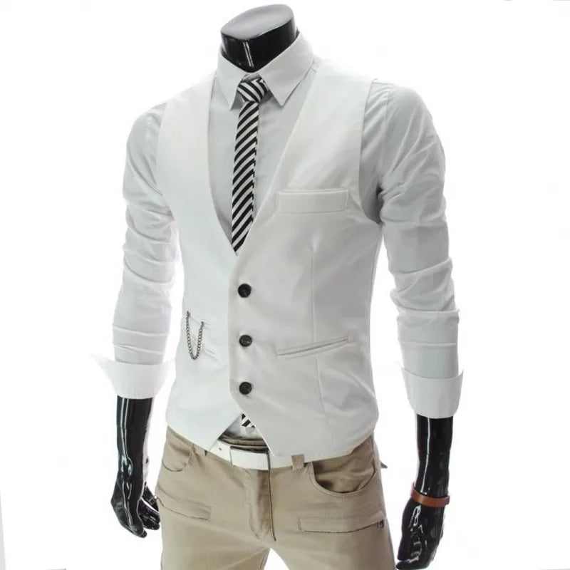 Men's Slim Fit Suit Vest – 2023 Formal Business & Casual Waistcoat