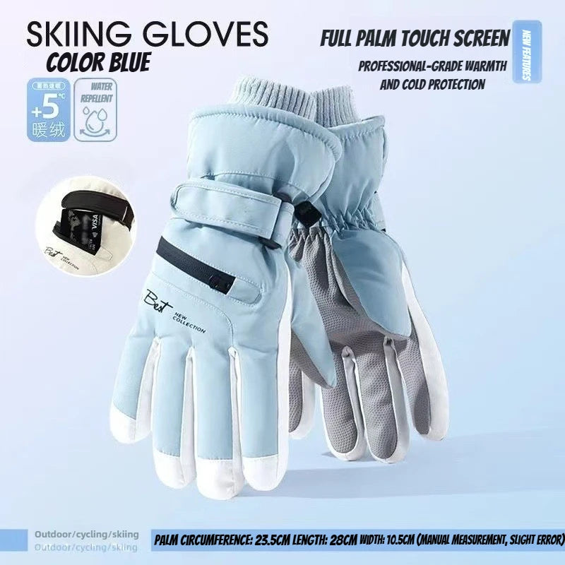 Winter Cycling & Ski Gloves – Waterproof Non-Slip Touchscreen Thermal Gloves with Pocket for Men and Women