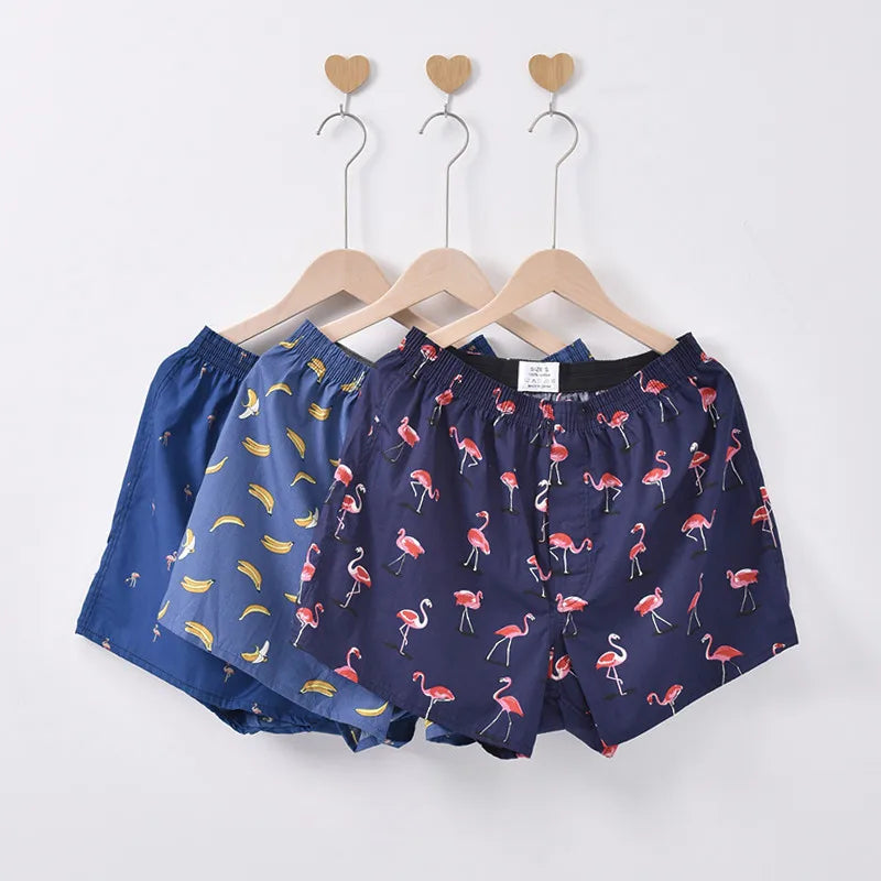 3PCS Men's Cotton Boxer Shorts | Loose Comfortable Arrow Pants Style Underwear | Homewear Boxers