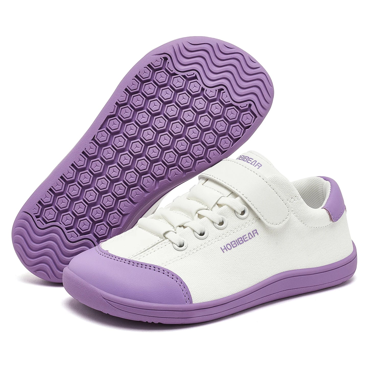 HOBIBEAR Kids Barefoot Shoes | Wide Toe Minimalist Leather Sneakers for Boys & Girls