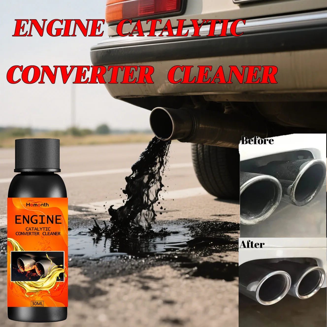 Catalytic Converter Cleaner Engine Carbon Remover Fuel Saver Engine Booster for Diesel Cars F21#VV