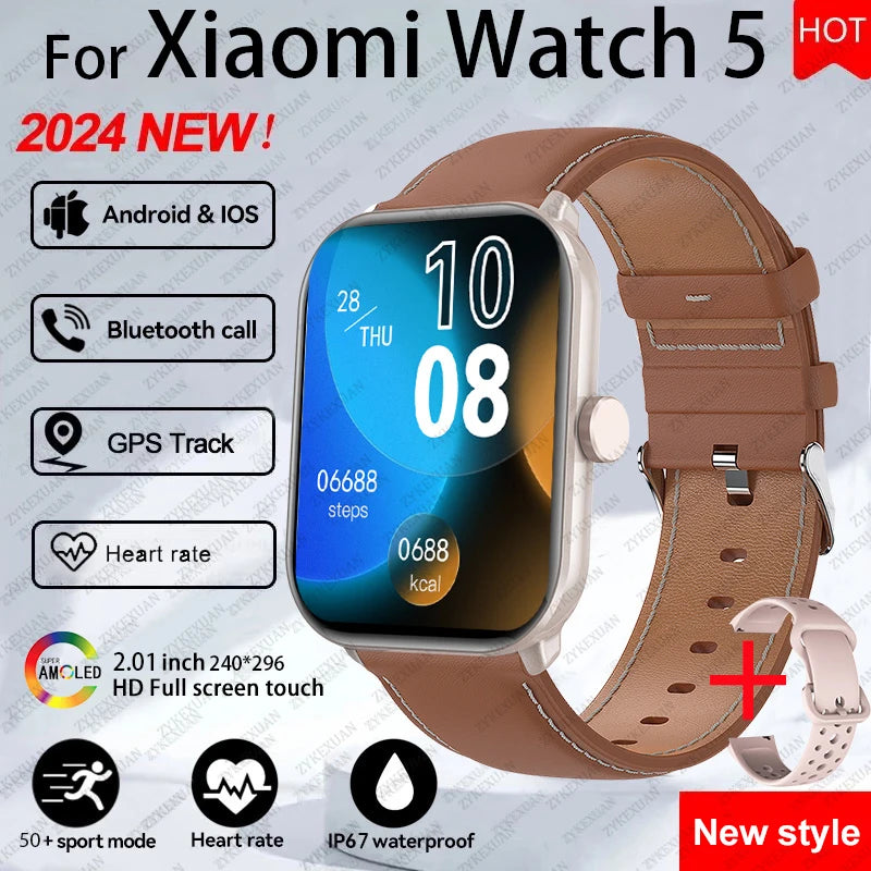 Xiaomi Watch 5 Global Version – AMOLED Screen, Heart Rate, Bluetooth Call, GPS, Waterproof Sports Smart Watch