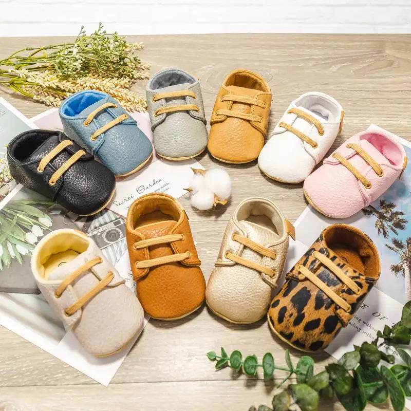 KIDSUN Baby Shoes – Leather Anti-Slip Sneakers for Newborns & Toddlers