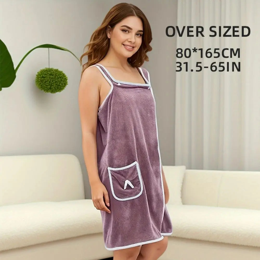 Wearable Bath Towel Bathrobe for Beach Spa Shower Gym – Ideal Gift for Gym Apparel, Beachwear, Christmas & Halloween