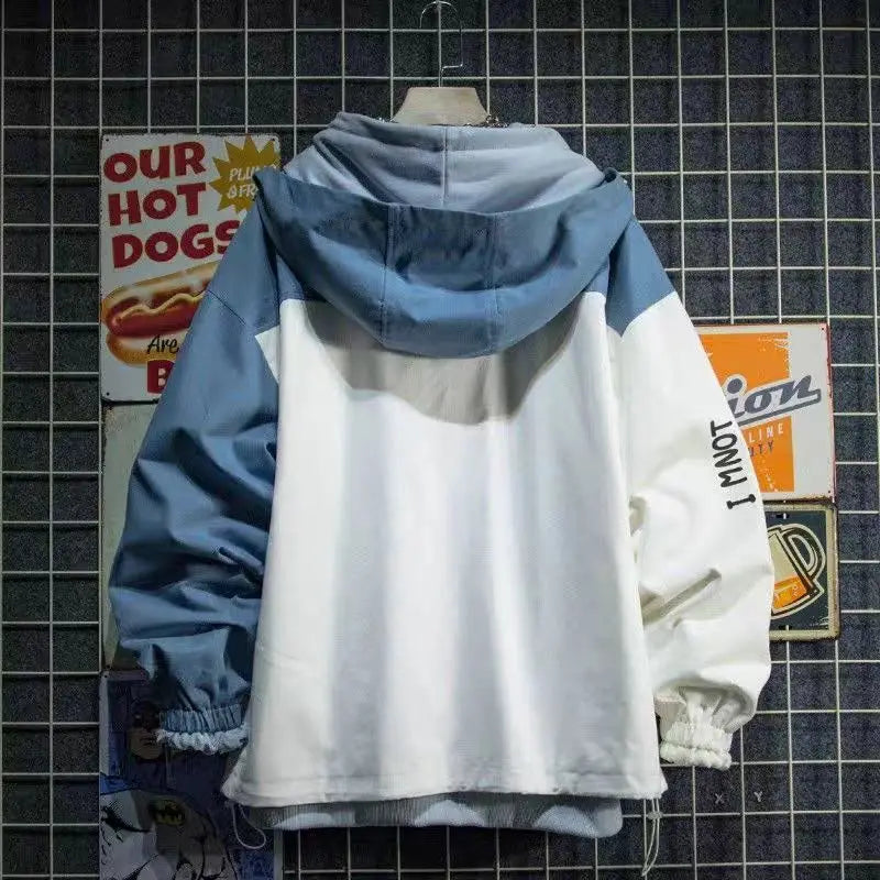 New 2025 Spring Women Hooded Shark Print Japanese Style Patchwork Harajuku Hoodie Jacket