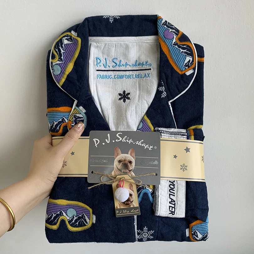 New Women's Loungewear Set | 100% Cotton Loose Cartoon 2-Piece Pajamas | Casual Sleepwear Outfit