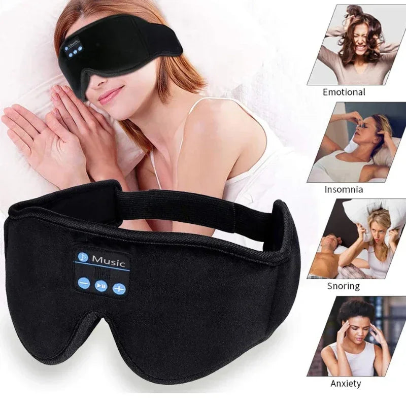 3D Bluetooth Sleep Mask – Eye Mask with Built-In HD Speaker for Music & Comfortable Sleep