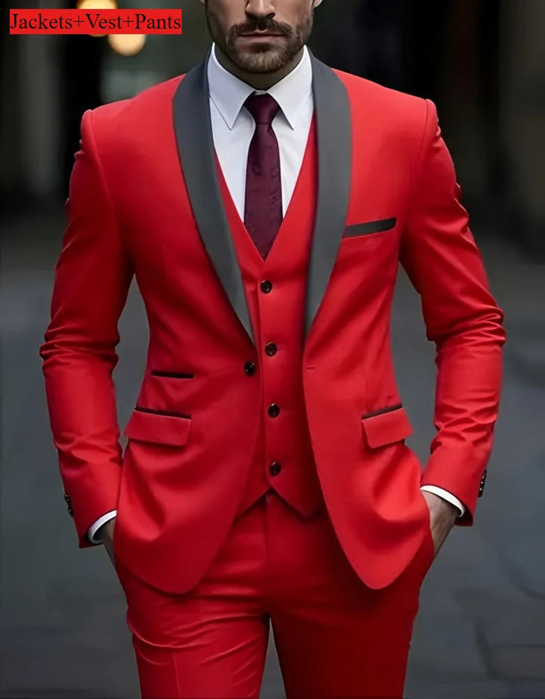 Men's Formal Slim Fit Tuxedo Suit – Business & Wedding Groom Attire