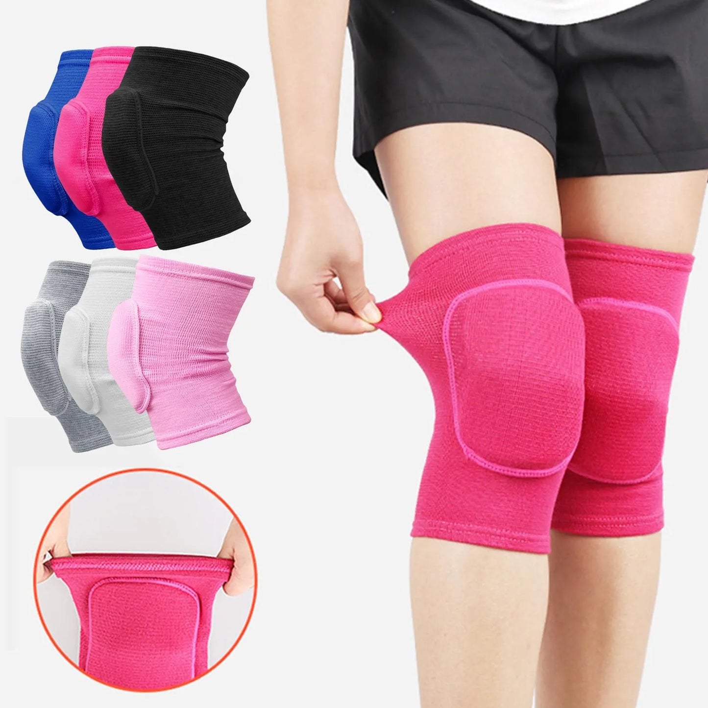 2-Piece Sports Compression Knee Pads | Thickened Elastic Knee Brace for Workout & Dance Training