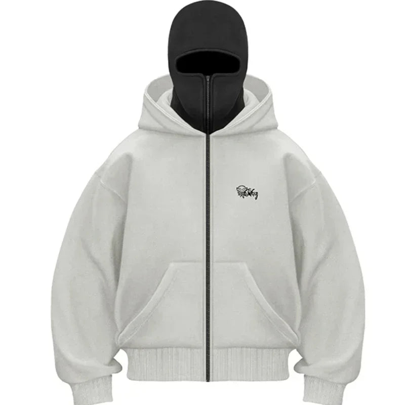 هودي رجالي بسحاب من بالاكلافا - هودي شتوي دافئ مناسب لعام 2000 مع قناع للوجه وتصميم بسحاب