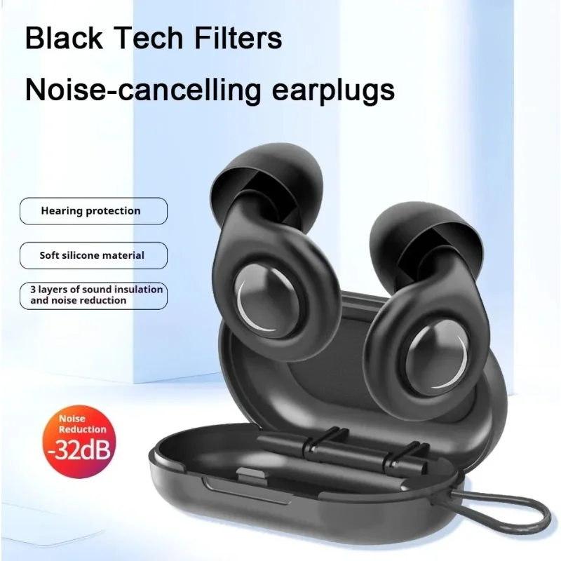 سدادات أذن من السيليكون • النوم والسفر • إلغاء الضوضاء • حماية سمع قابلة لإعادة الاستخدام للحفلات الموسيقية والنوم