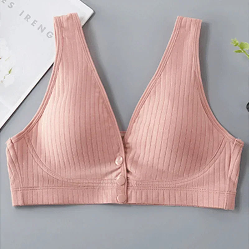 Pure Cotton Nursing Bra Women's Maternity Breastfeeding Underwear Plus Size Pregnancy Bralette