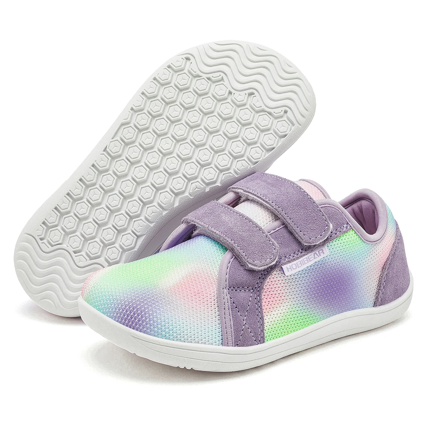 HOBIBEAR Kids Barefoot Shoes | Wide Toe Mesh Minimalist Sneakers with Hook & Loop Closure