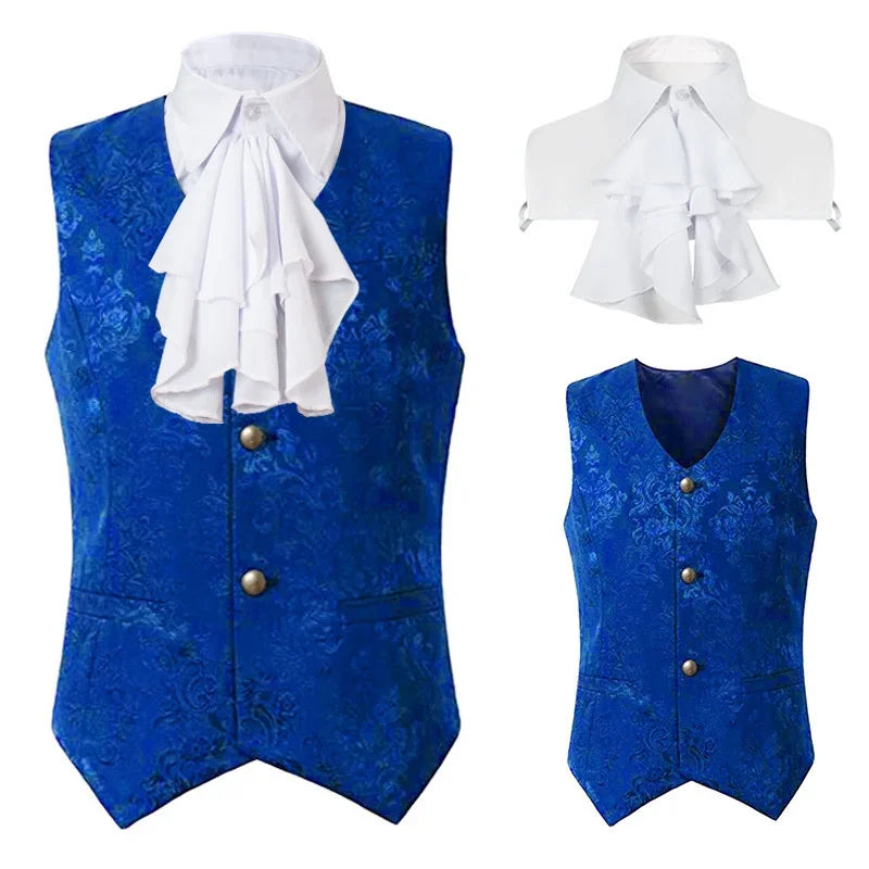2024 Men's Renaissance Steampunk Waistcoat – Gothic Jacquard Single-Breasted Formal Vest