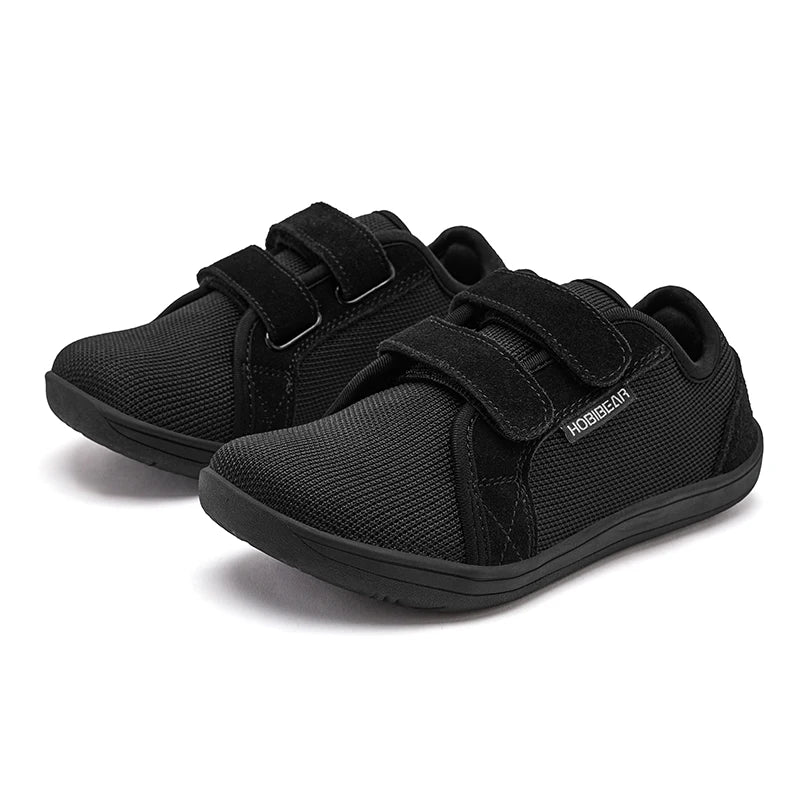 HOBIBEAR Kids Barefoot Shoes | Wide Toe Mesh Minimalist Sneakers with Hook & Loop Closure
