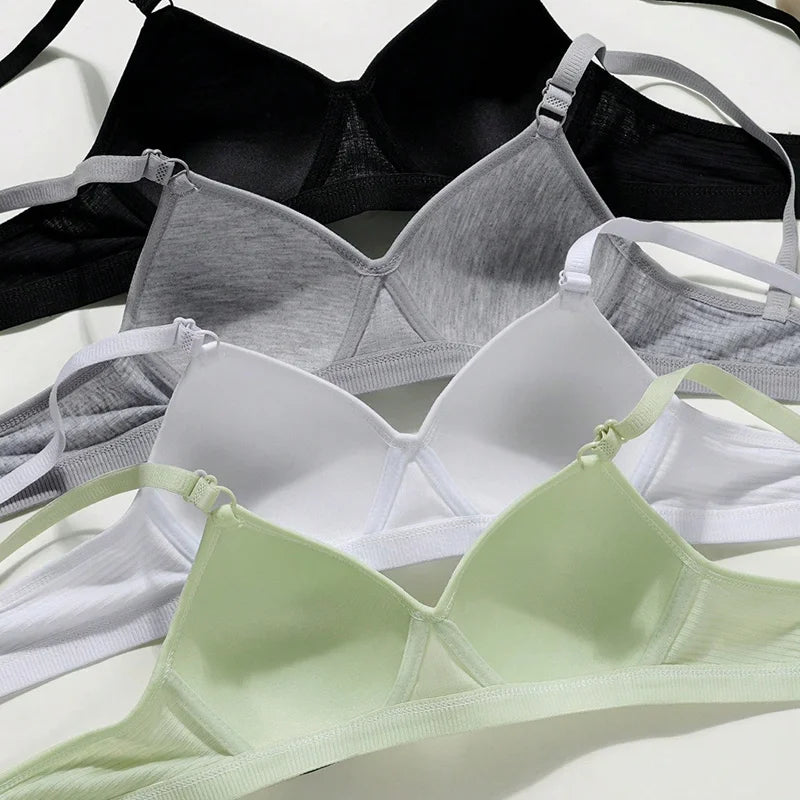 FallSweet Women’s Wireless Bra Seamless V-Shaped Gathering Comfortable Lingerie Active Underwear AB Cup