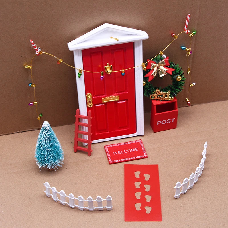 Mini Wooden Elf Door – Miniature Fairy Door for Dollhouse, Garden Scenes & DIY Kids Decorations