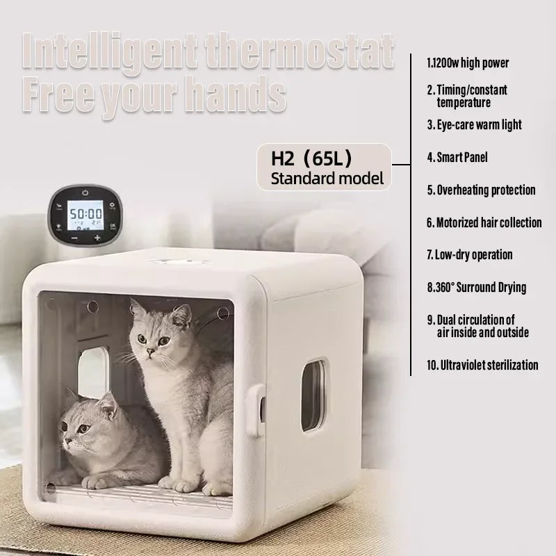 Smart Pet Drying Box – Automatic Temperature Control Dryer with Sterilization for Cats & Dogs