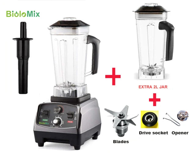 BioloMix 2200W Heavy Duty Blender 3HP Mixer Juicer Food Processor 2L BPA Free